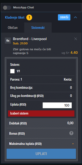 kako napraviti sistemski tiket mozzart