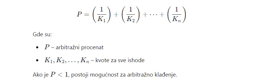 formula za dobitak na kladionici 