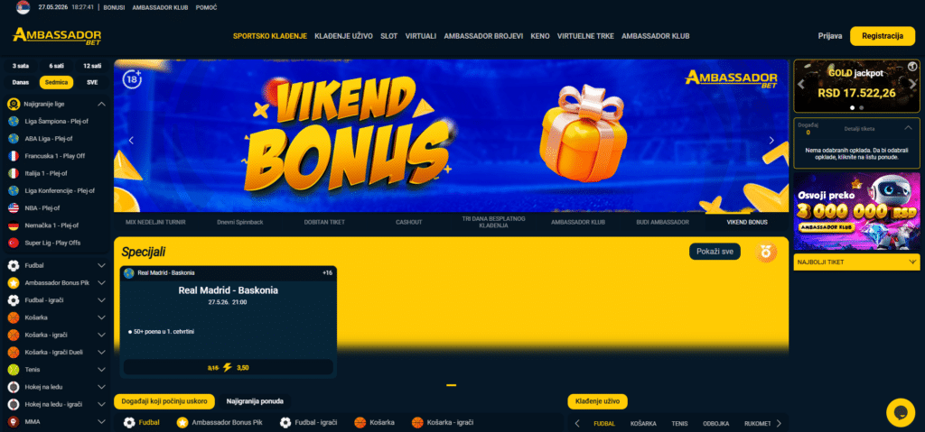 AmbassadorBet kladionica ponuda