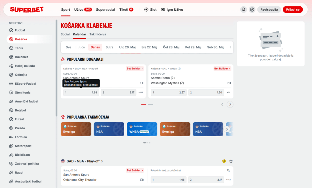 superbet ponuda sportova