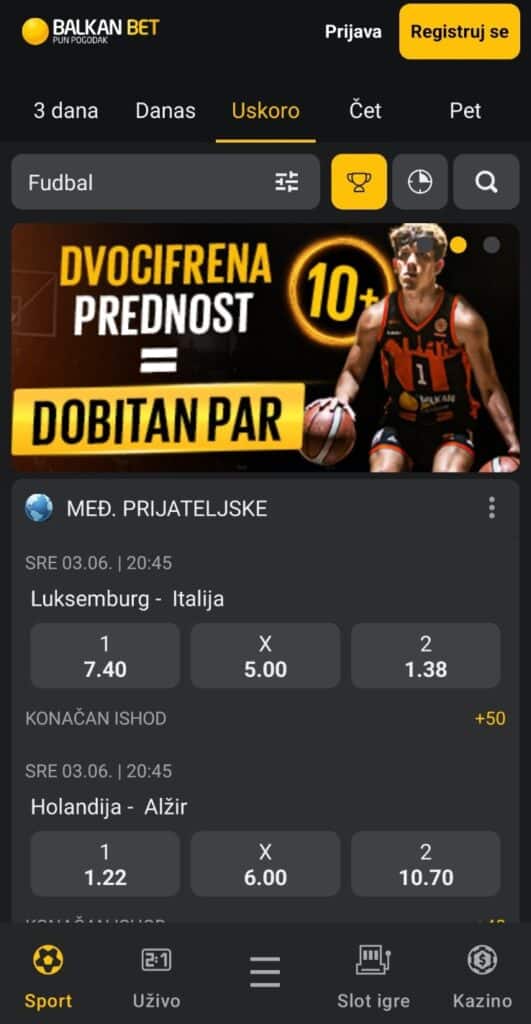 balkan bet kladionica aplikacija