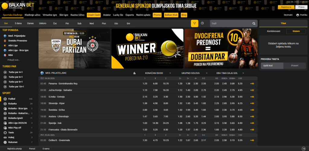 balkan bet kladionica ponuda