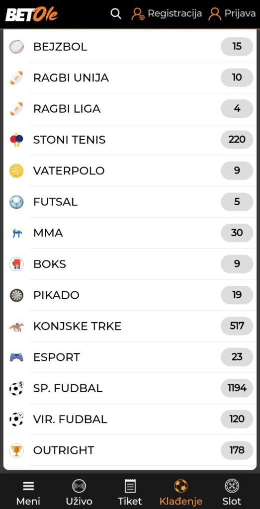 betole kladionica aplikacija