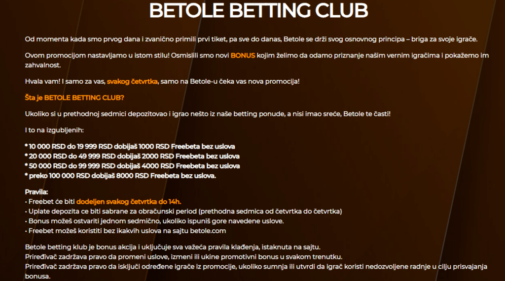 betole promocije