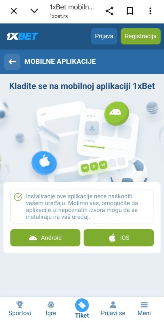 1xbet kladionica aplikacija