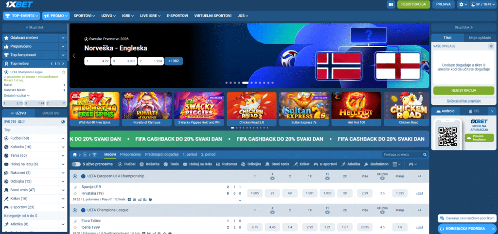 1xbet kladionica ponuda