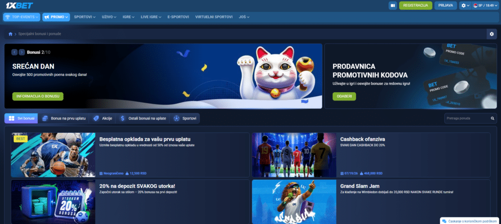 1xbet kladionica promocije