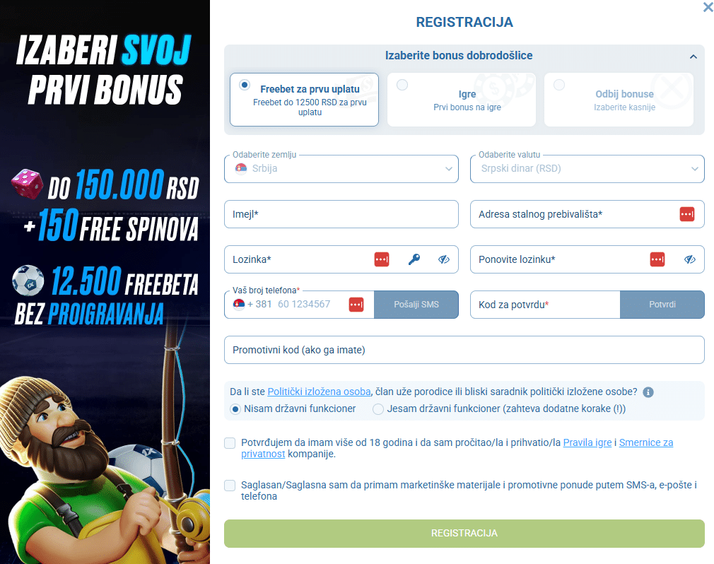1xbet registracija
