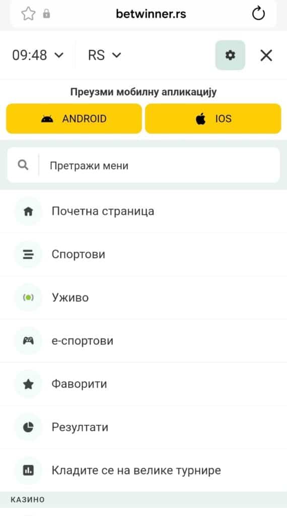 betwinner aplikacija