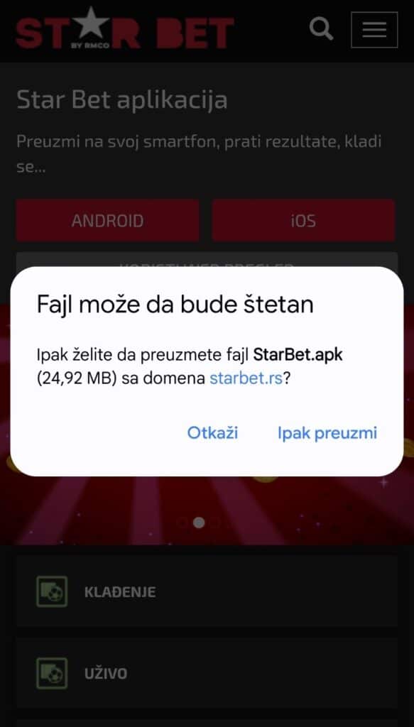 star bet aplikacija