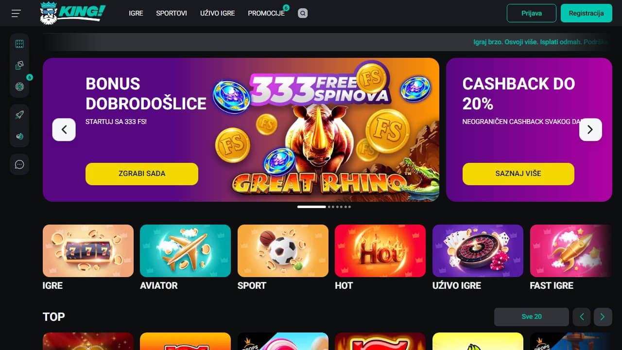 Koliki je bonus za prvi depozit na kladionici King.rs